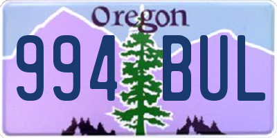 OR license plate 994BUL