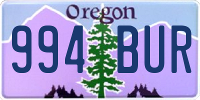OR license plate 994BUR