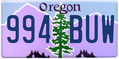 OR license plate 994BUW