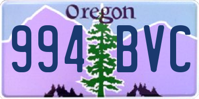 OR license plate 994BVC