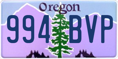 OR license plate 994BVP