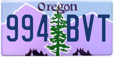 OR license plate 994BVT