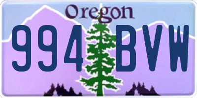 OR license plate 994BVW
