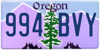 OR license plate 994BVY