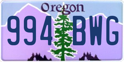 OR license plate 994BWG