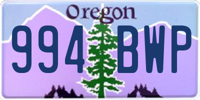 OR license plate 994BWP