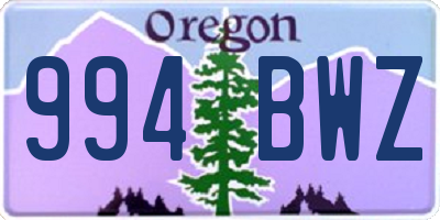 OR license plate 994BWZ