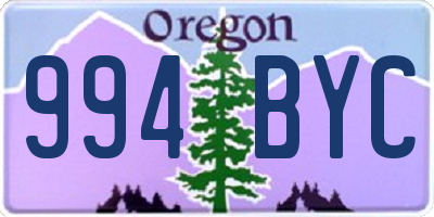 OR license plate 994BYC