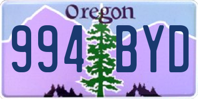 OR license plate 994BYD