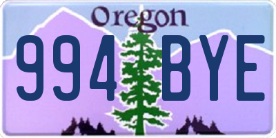 OR license plate 994BYE