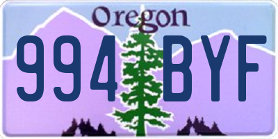 OR license plate 994BYF