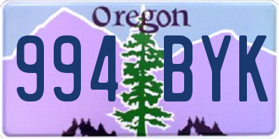 OR license plate 994BYK