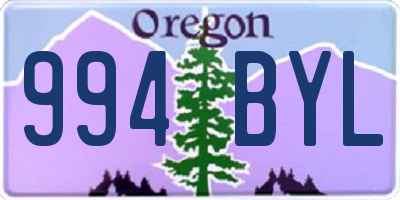 OR license plate 994BYL