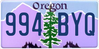 OR license plate 994BYQ