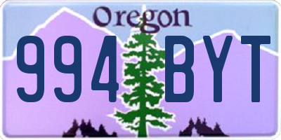 OR license plate 994BYT