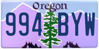 OR license plate 994BYW