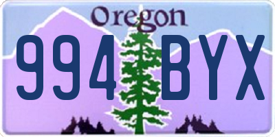 OR license plate 994BYX