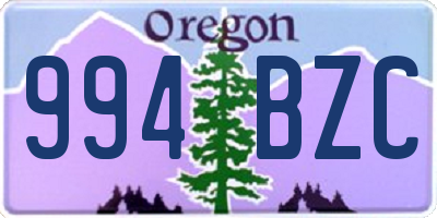 OR license plate 994BZC