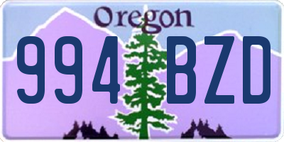 OR license plate 994BZD