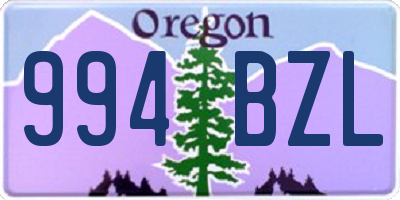 OR license plate 994BZL