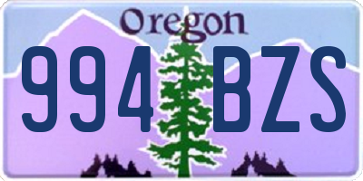 OR license plate 994BZS