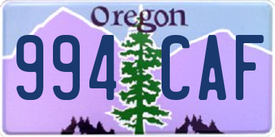 OR license plate 994CAF