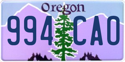 OR license plate 994CAO