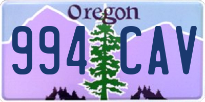 OR license plate 994CAV