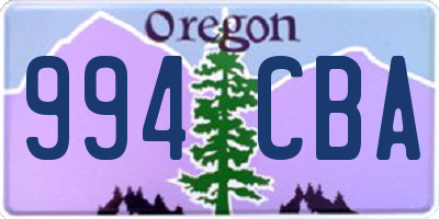 OR license plate 994CBA