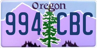 OR license plate 994CBC