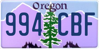 OR license plate 994CBF