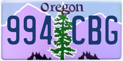 OR license plate 994CBG