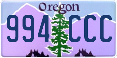 OR license plate 994CCC
