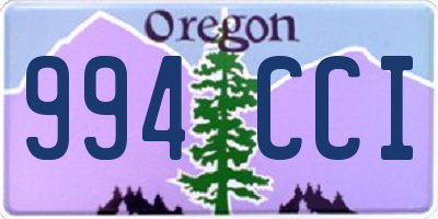 OR license plate 994CCI