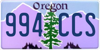 OR license plate 994CCS