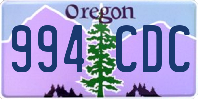 OR license plate 994CDC