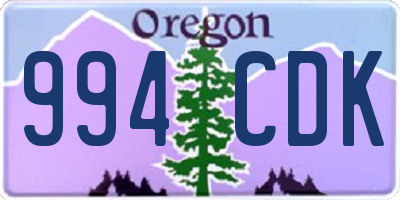 OR license plate 994CDK