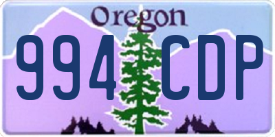 OR license plate 994CDP