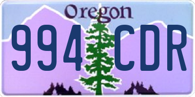 OR license plate 994CDR