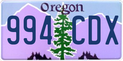 OR license plate 994CDX
