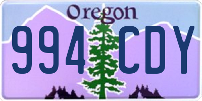 OR license plate 994CDY