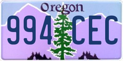 OR license plate 994CEC