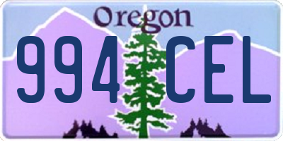 OR license plate 994CEL