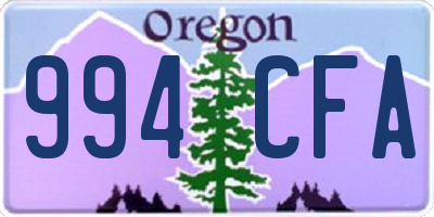 OR license plate 994CFA