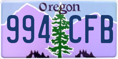 OR license plate 994CFB