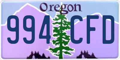 OR license plate 994CFD