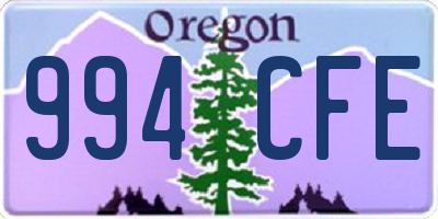 OR license plate 994CFE