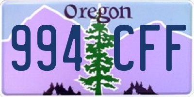 OR license plate 994CFF