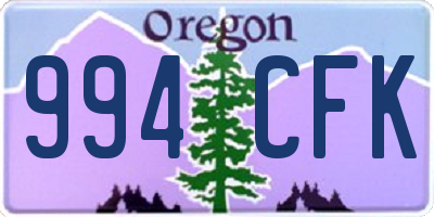 OR license plate 994CFK
