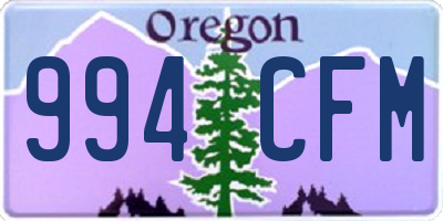 OR license plate 994CFM